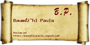 Baumöhl Paula névjegykártya